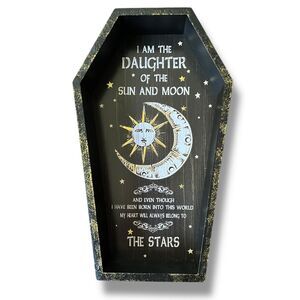 Ashland Enchanted Forest Coffin Shelf Sun Moon Stars Halloween Tabletop Décor